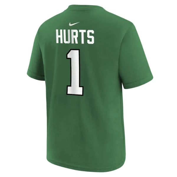 Jalen hurts philadelphia eagles nike preschool player name number t shirt Kelly green 7