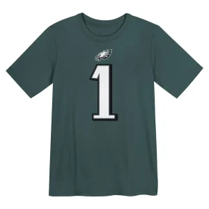 Jalen hurts philadelphia eagles nike preschool player name number t shirt Midnight green 56