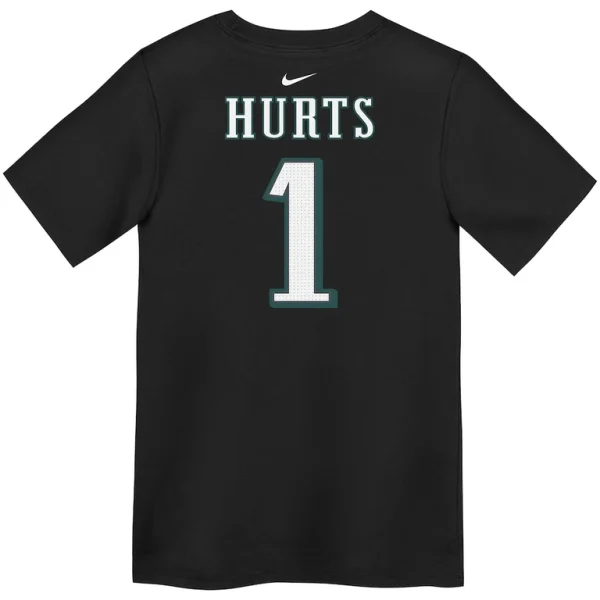 Jalen hurts philadelphia eagles nike preschool super bowl lix name number t shirt Black 7