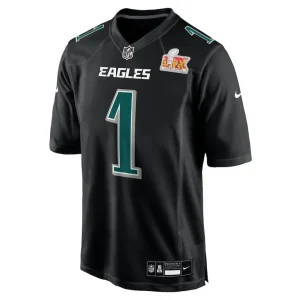 Jalen hurts philadelphia eagles nike super bowl lix fashion game player jersey Carbon black M