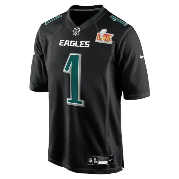 Jalen hurts philadelphia eagles nike super bowl lix fashion game player jersey Carbon black M