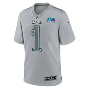 Jalen hurts philadelphia eagles nike super bowl lvii patch atmosphere fashion game jersey Gray M