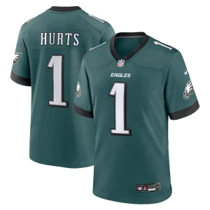Jalen hurts philadelphia eagles nike team game jersey Midnight green