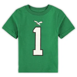 Jalen hurts philadelphia eagles nike toddler player name number t shirt Kelly green 3T
