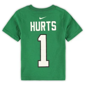Jalen hurts philadelphia eagles nike toddler player name number t shirt Kelly green 4T
