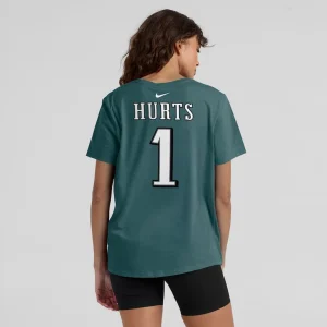 Jalen hurts philadelphia eagles nike womens player name number t shirt Midnight green 2XL