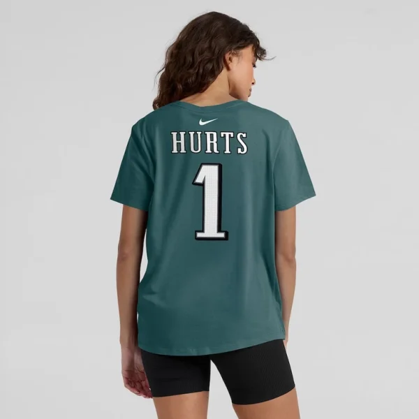 Jalen hurts philadelphia eagles nike womens player name number t shirt Midnight green 2XL