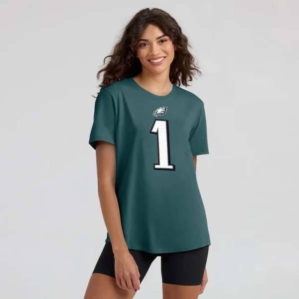 Jalen hurts philadelphia eagles nike womens player name number t shirt Midnight green XL