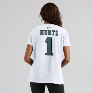 Jalen hurts philadelphia eagles nike womens player name number t shirt White 2XL