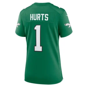 Jalen hurts philadelphia eagles nike womens super bowl lix 2nd alternate game jersey Kelly green L