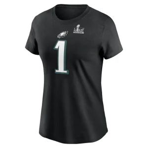 Jalen hurts philadelphia eagles nike womens super bowl lix name number t shirt Black M