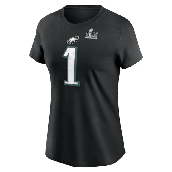 Jalen hurts philadelphia eagles nike womens super bowl lix name number t shirt Black M