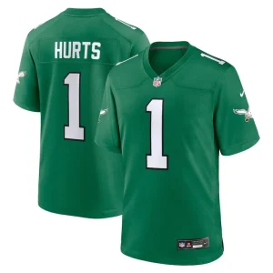 Jalen hurts philadelphia eagles nike youth game jersey Kelly green