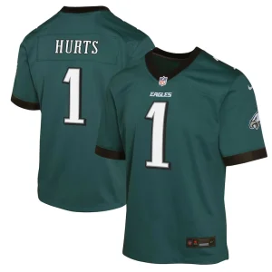Jalen hurts philadelphia eagles nike youth game jersey Midnight green