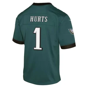 Jalen hurts philadelphia eagles nike youth game jersey Midnight green Yth L