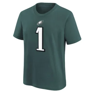 Jalen hurts philadelphia eagles nike youth player name number t shirt Midnight green Yth M