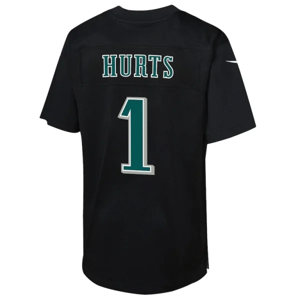 Jalen hurts philadelphia eagles nike youth super bowl lix patch fashion game player jersey Carbon black Yth L