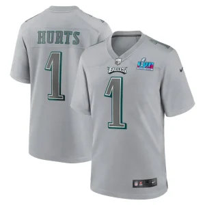 Jalen hurts philadelphia eagles nike youth super bowl lvii patch atmosphere fashion game jersey Gray