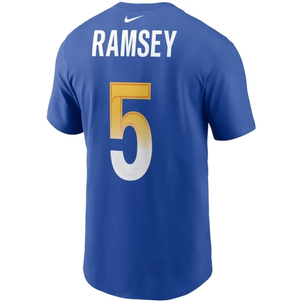 Jalen ramsey los angeles rams nike player name number t shirt Royal L