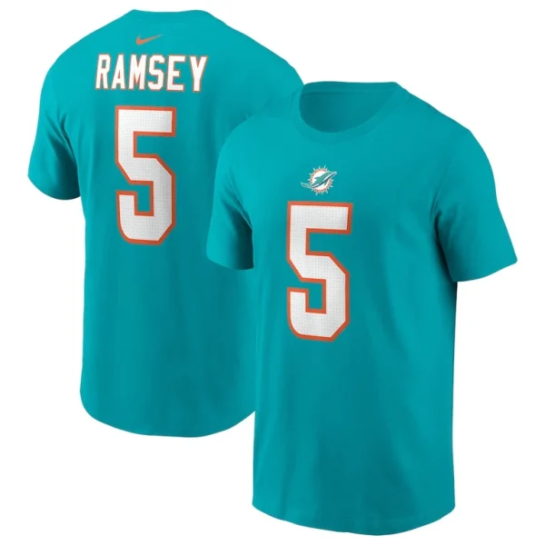 Jalen ramsey miami dolphins nike player name number t shirt Aqua