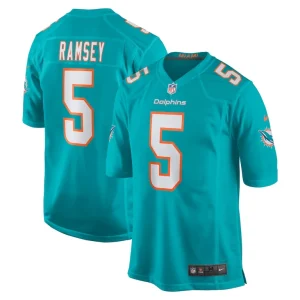 Jalen ramsey miami dolphins nike team color game jersey Aqua
