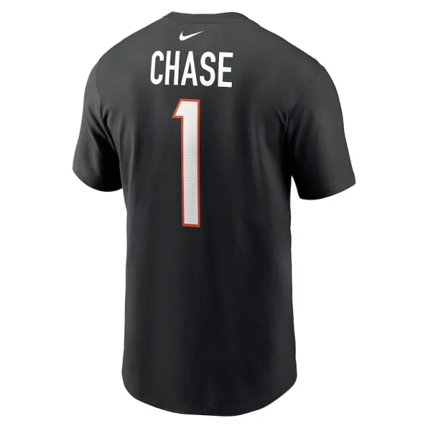 Jamarr chase cincinnati bengals nike player name number t shirt Black L