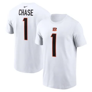 Jamarr chase cincinnati bengals nike player name number t shirt White