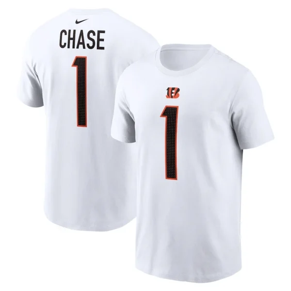 Jamarr chase cincinnati bengals nike player name number t shirt White