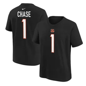 Jamarr chase cincinnati bengals nike preschool player name number t shirt Black