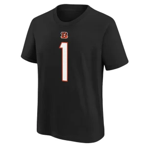 Jamarr chase cincinnati bengals nike preschool player name number t shirt Black 56