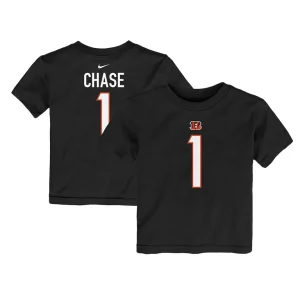 Jamarr chase cincinnati bengals nike toddler player name number t shirt Black