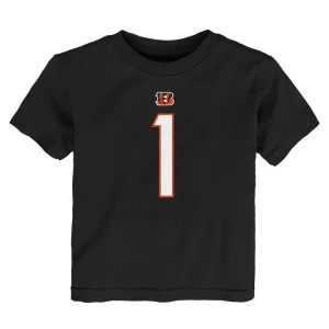 Jamarr chase cincinnati bengals nike toddler player name number t shirt Black 3T
