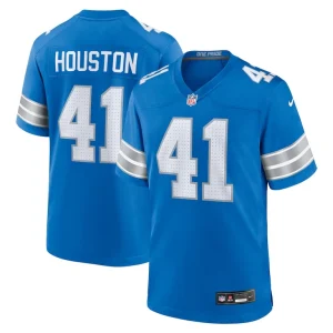 James houston detroit lions nike team game jersey Blue