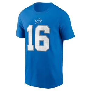 Jared goff detroit lions nike name number t shirt Blue M