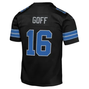 Jared goff detroit lions nike youth alternate player game jersey Black Yth L