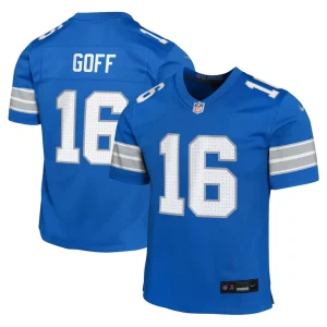 Jared goff detroit lions nike youth team player game jersey Blue