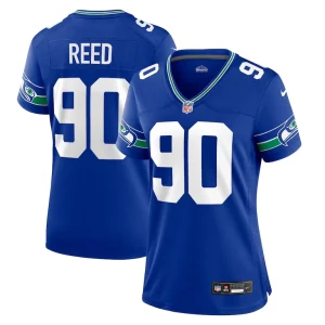 Jarran reed seattle seahawks nike womens throwback player game jersey Royal
