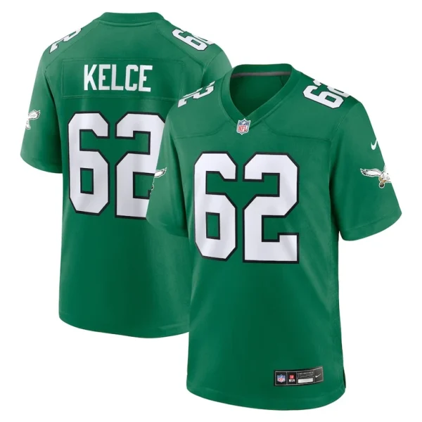 Jason kelce philadelphia eagles nike alternate game player jersey Kelly green