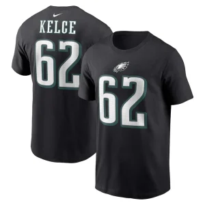 Jason kelce philadelphia eagles nike player name number t shirt Black