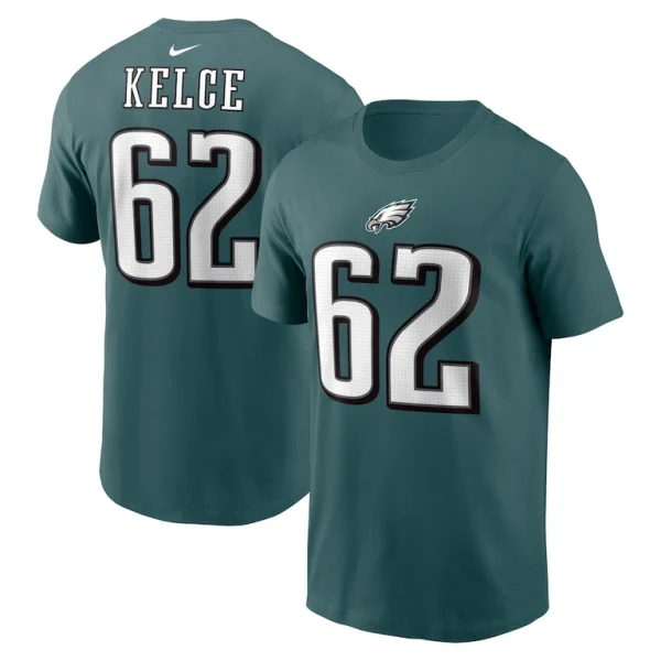Jason kelce philadelphia eagles nike player name number t shirt Midnight green