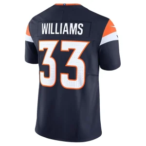 Javonte williams denver broncos nike mile high collection vapor f.u.s.e. limited jersey Navy L