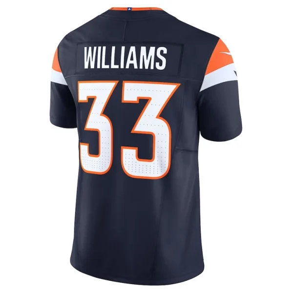 Javonte williams denver broncos nike mile high collection vapor f.u.s.e. limited jersey Navy L