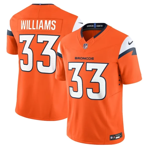 Javonte williams denver broncos nike mile high collection vapor f.u.s.e. limited jersey Orange