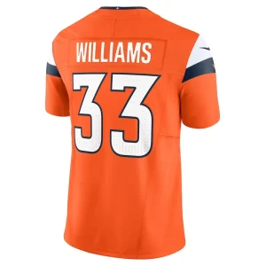 Javonte williams denver broncos nike mile high collection vapor f.u.s.e. limited jersey Orange L
