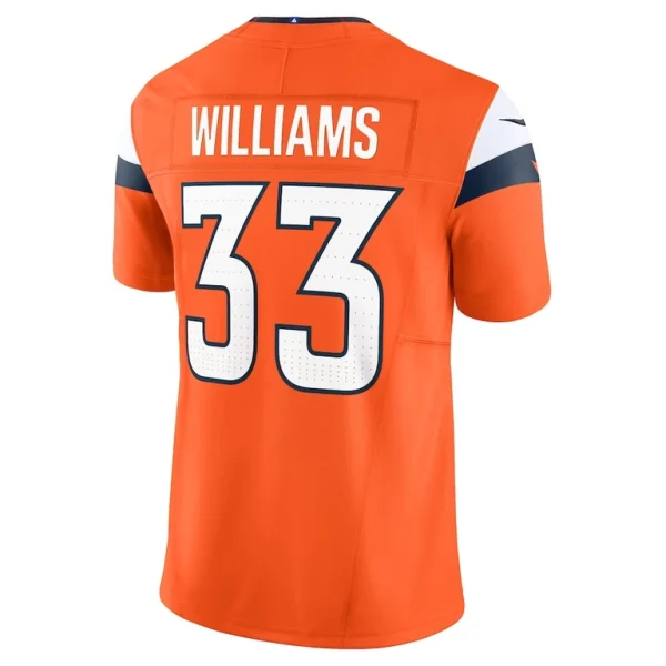 Javonte williams denver broncos nike mile high collection vapor f.u.s.e. limited jersey Orange L