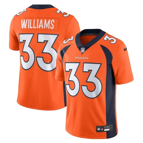 Javonte williams denver broncos nike vapor untouchable limited jersey Orange