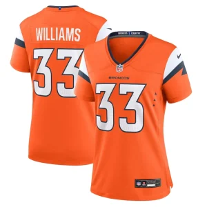 Javonte williams denver broncos nike womens mile high collection game jersey Orange