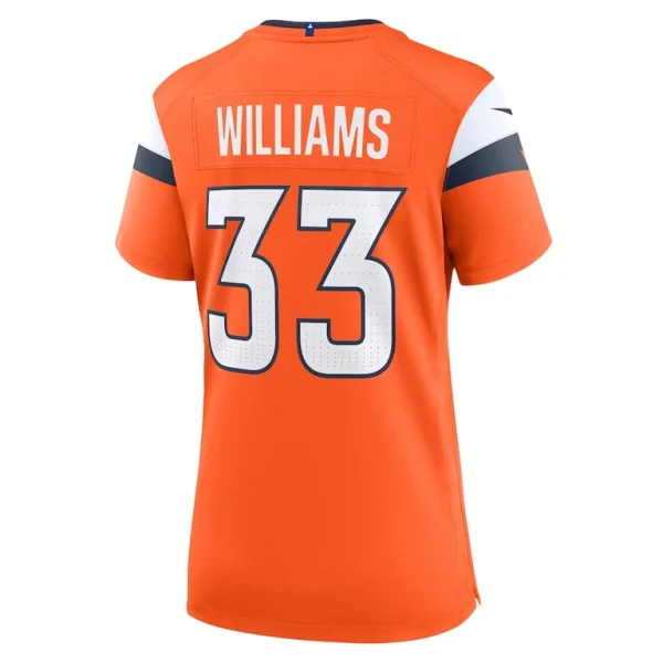Javonte williams denver broncos nike womens mile high collection game jersey Orange L