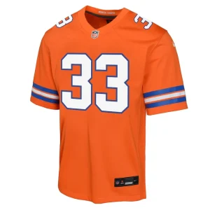 Javonte williams denver broncos nike youth mile high collection 1977 throwback game jersey Orange Yth M