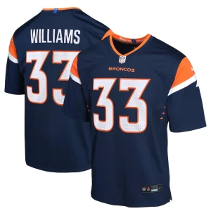 Javonte williams denver broncos nike youth mile high collection game jersey Navy